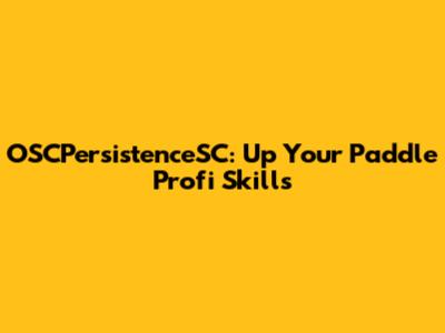 OSCPersistenceSC: Up Your Paddle Profi Skills